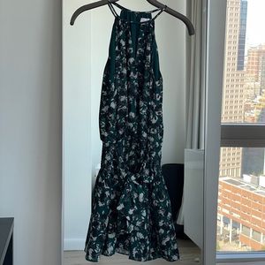 Parker Green Floral Smocked Waist Mini Dress